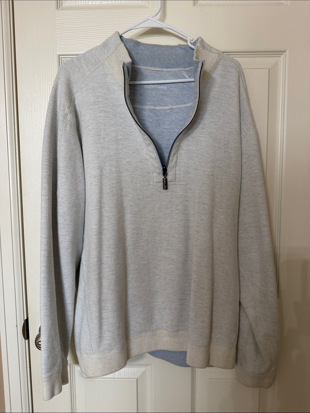 Tommy Bahama Men's Half-Zip Pullover Sweater - Light Gray